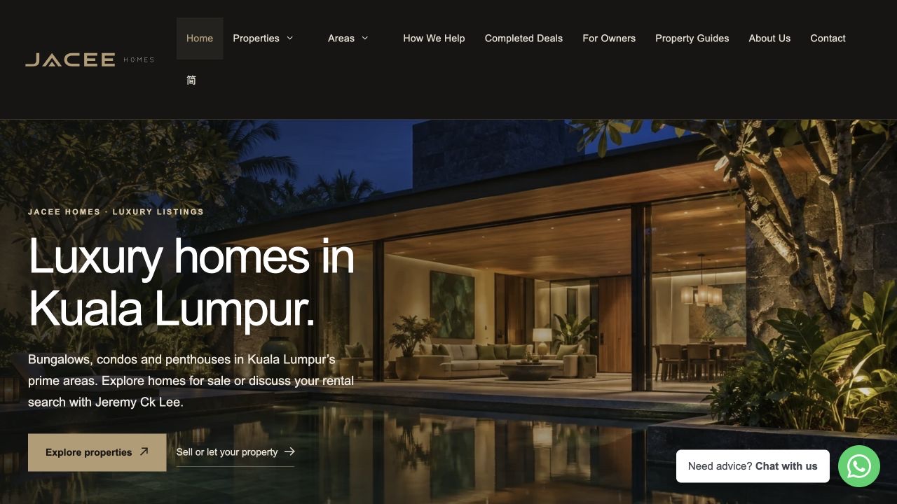 Jacee Homes website preview
